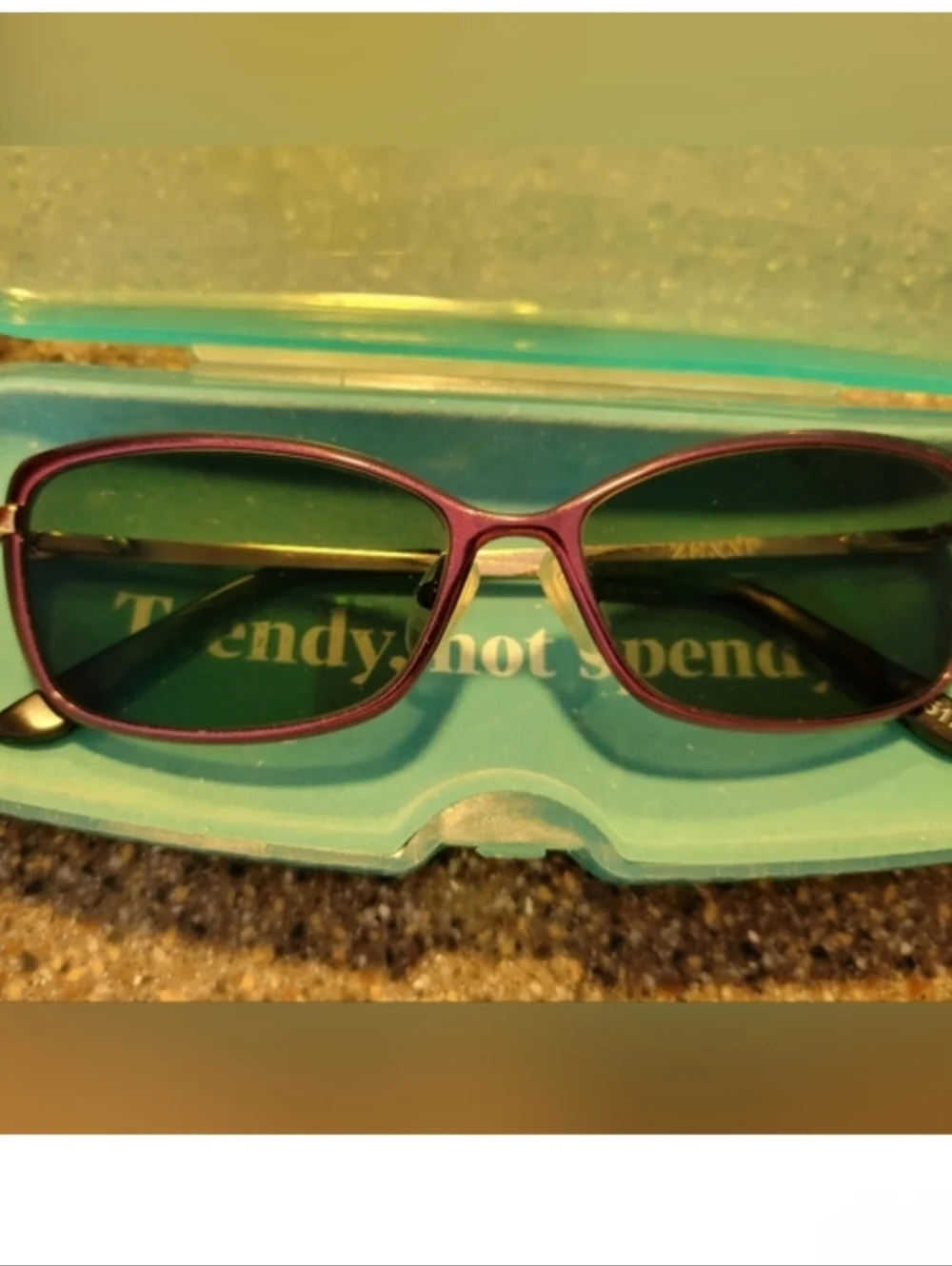 Zenni Optical Purple Metallic Cat-Eye Glasses Frames #157517 + Case